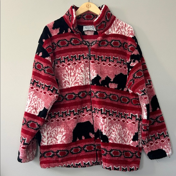 Vintage Frankenmuth Woolen Mills Oversized Fleece Lodge/Cabin‎ Jacket Size Med